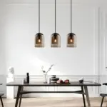 Moderne minimalistische bernstein rauchglas pendelleuchte led deckenleuchte xlumina4