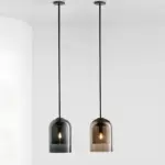 Moderne minimalistische bernstein rauchglas pendelleuchte led deckenleuchte xlumina8