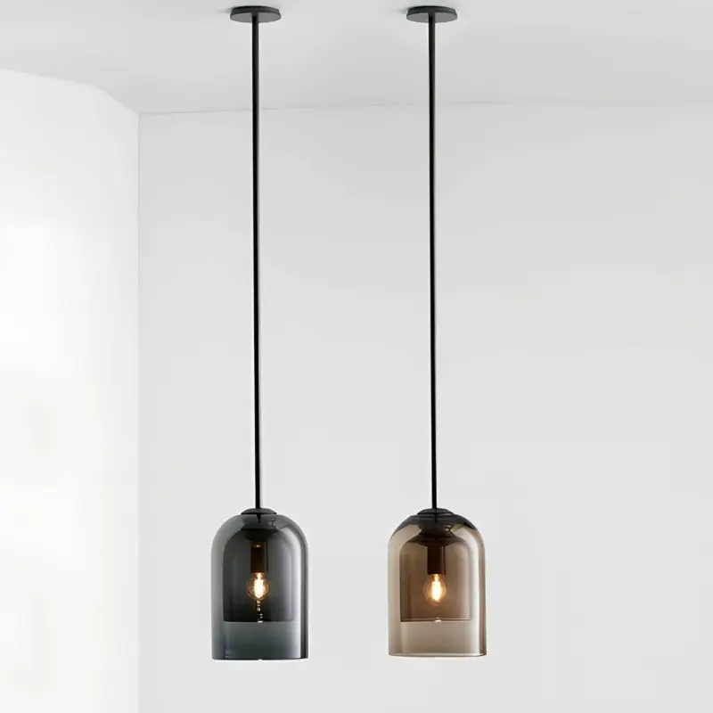 Moderne minimalistische bernstein rauchglas pendelleuchte led deckenleuchte xlumina8