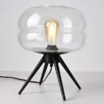 Moderne tischlampe joah mit transparentem glas