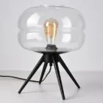 Moderne tischlampe joah mit transparentem glas