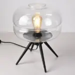 Moderne tischlampe joah mit transparentem glas