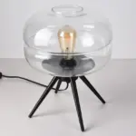 Moderne tischlampe joah mit transparentem glas