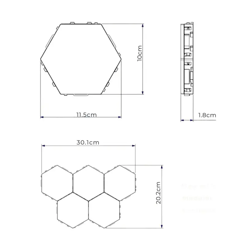 Modulair touch wandleuchte modulares design touch steuerung led beleuchtung weiss schwarz warmweiss xlumina5