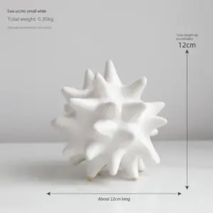 Monochrome Ceramic Sea Urchin Ornament
