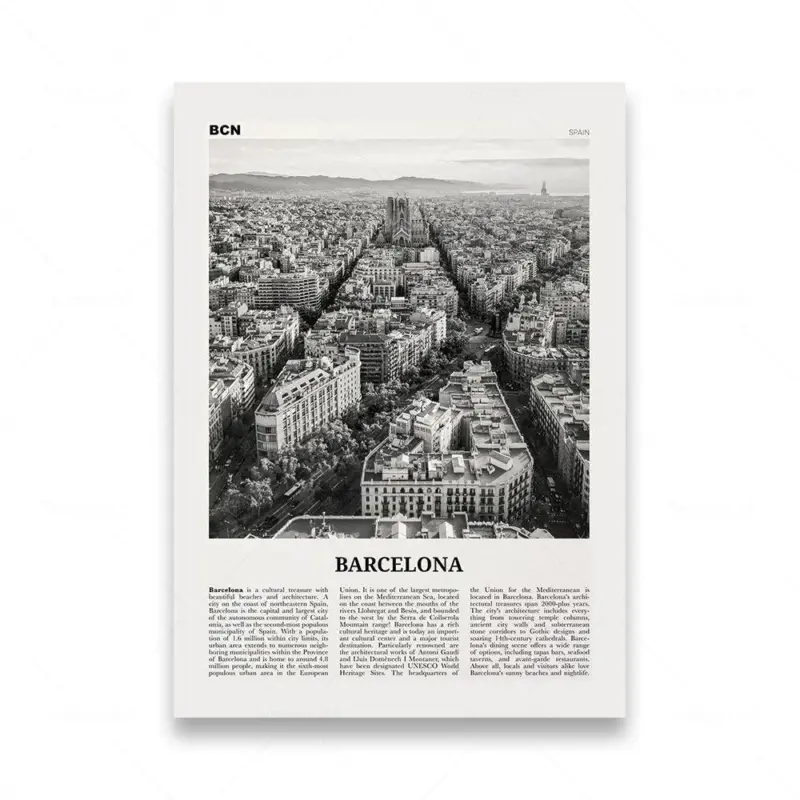 Monochrome landscape travel poster