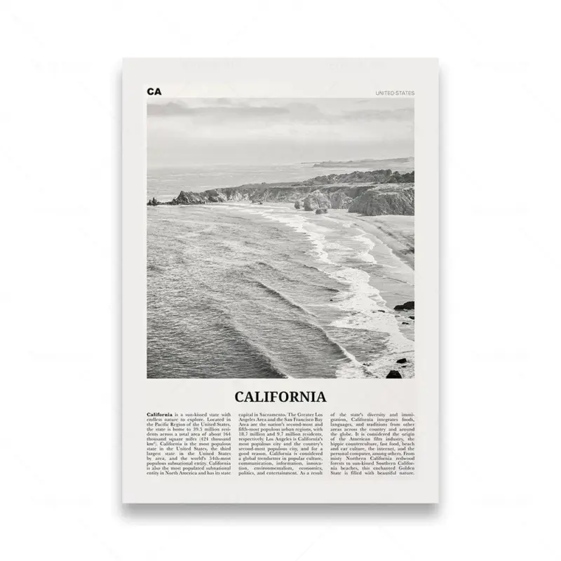 Monochrome landscape travel poster