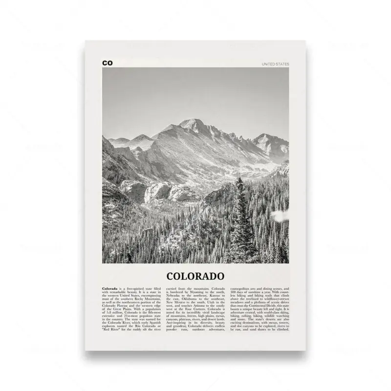 Monochrome landscape travel poster