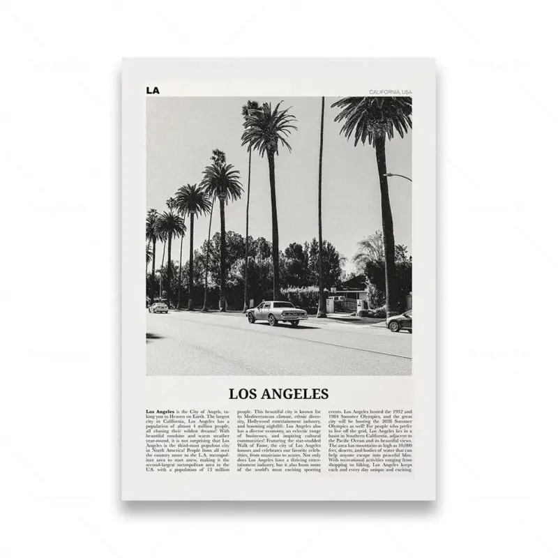 Monochrome landscape travel poster