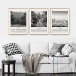 Monochrome landscape travel poster