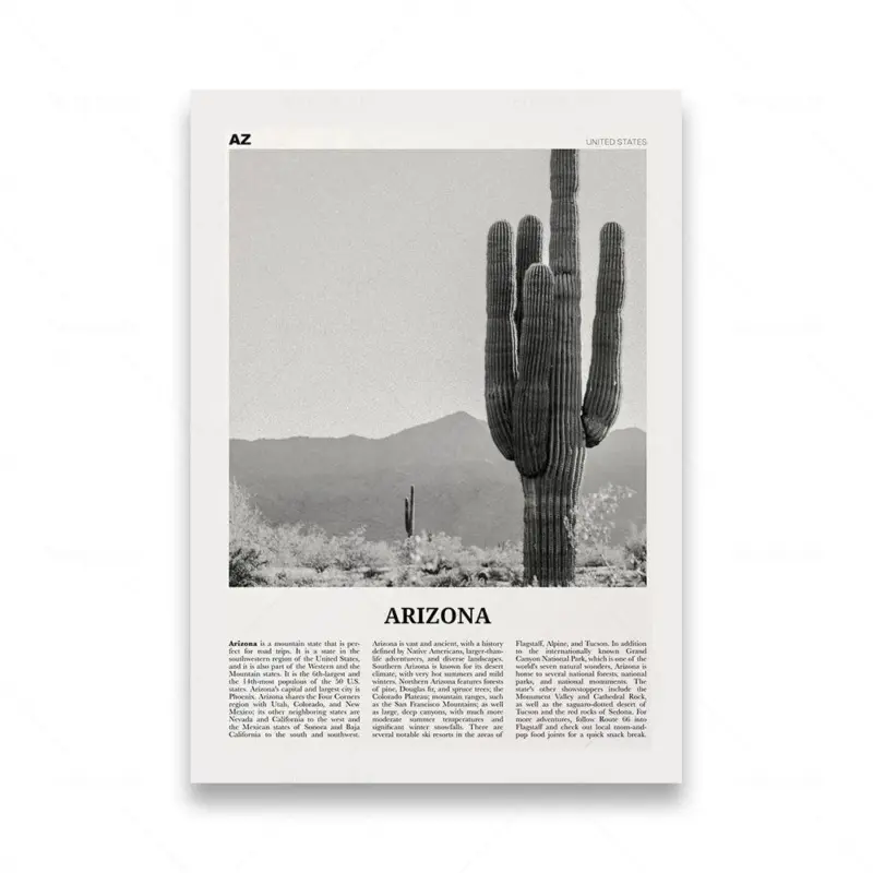 Monochrome landscape travel poster