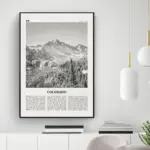 Monochrome landscape travel poster