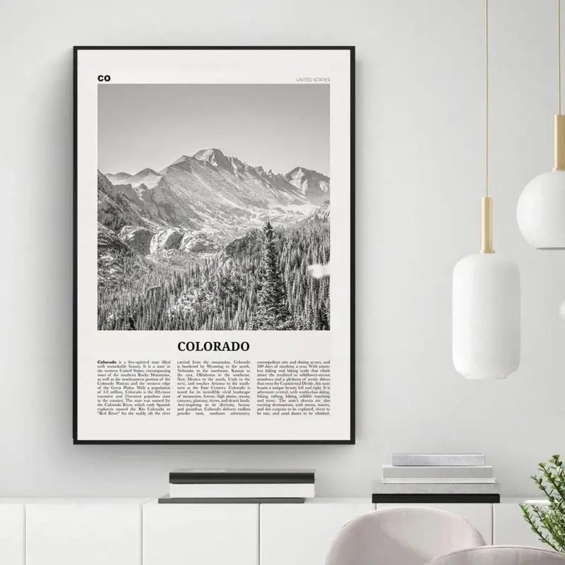 Monochrome landscape travel poster