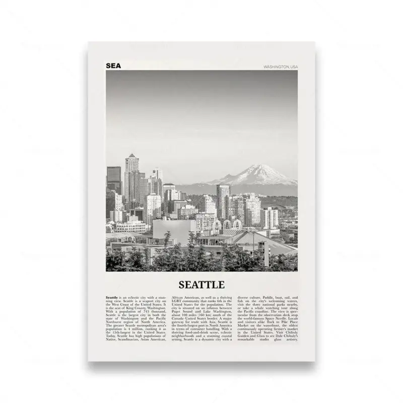 Monochrome landscape travel poster