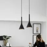 Morandi dreieck hangeleuchte modern schwarz weiss gelb pendelleuchte xlumina