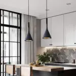 Morandi dreieck hangeleuchte modern schwarz weiss gelb pendelleuchte xlumina