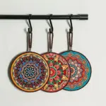 Moroccan style pattern ceramic coaster