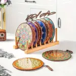 Moroccan style pattern ceramic coaster