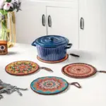 Moroccan style pattern ceramic coaster