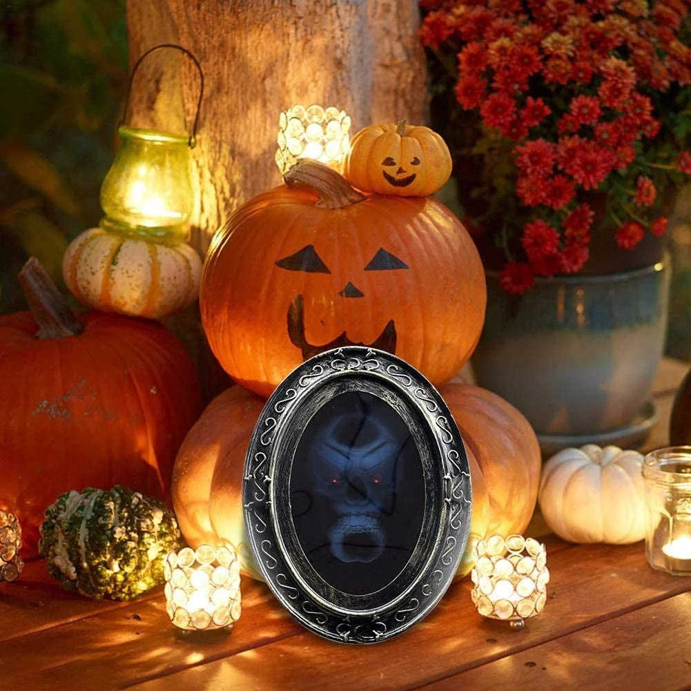 Motion Activated Skull Mirror Scary Halloween Magic Mirror 194277