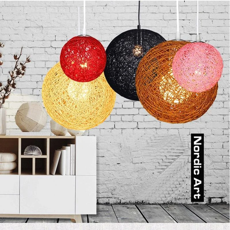 Multi Colored Led Restaurant Pendant Ball Lights 280368