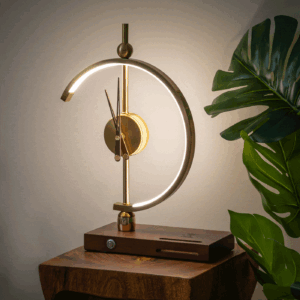 NagoyaGlow™ – Stylish Lamp Clock with Charger