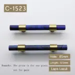 Natural stone brass door handles