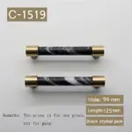 Natural stone brass door handles