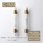 Natural stone brass door handles