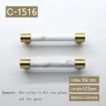 Natural stone brass door handles