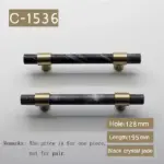 Natural stone brass door handles