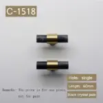 Natural stone brass door handles