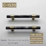 Natural stone brass door handles