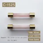 Natural stone brass door handles