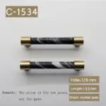 Natural stone brass door handles