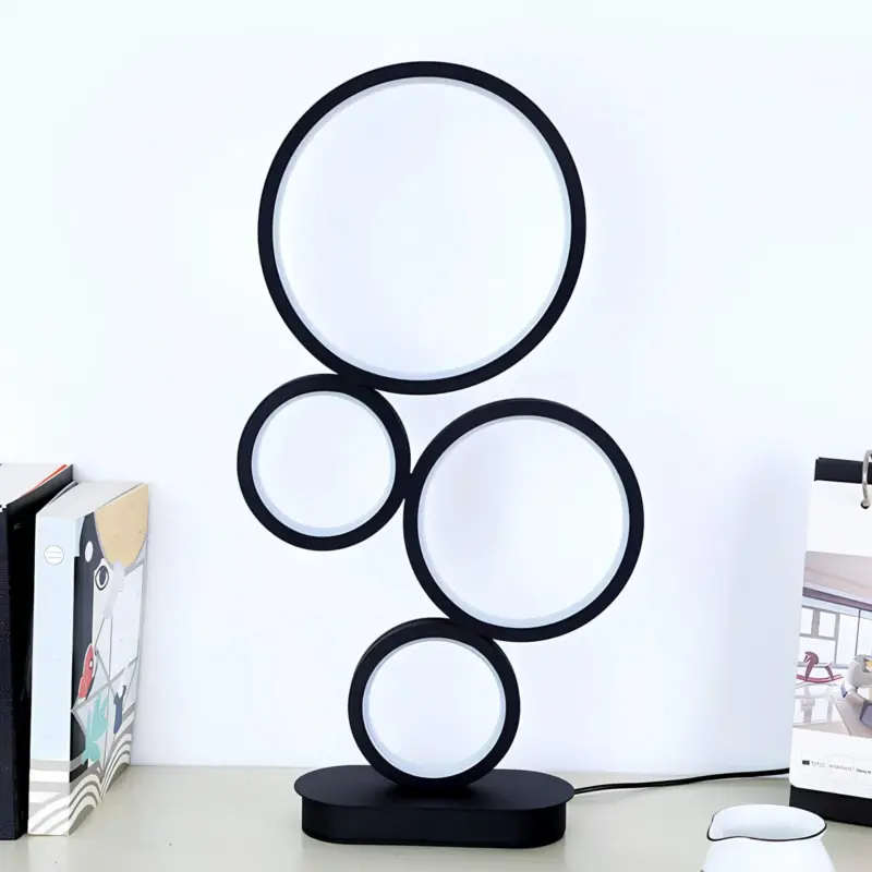 Ninalight gestapelte tischlampe mit kreisfoermigem fussstueck modern design wohnzimmer schlafzimmer xlumina3