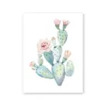 Nordic art print pastel watercolor cactus canvas painting poster botanical wall art pictures for living room home decor no frame