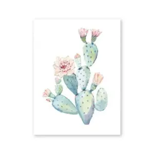 Nordic Art Print Pastel Watercolor Cactus Canvas Painting Poster Botanical Wall Art Pictures For Living Room Home Decor No Frame
