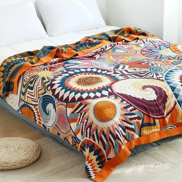 Nordic Boho Cotton Throw Blanket 308058