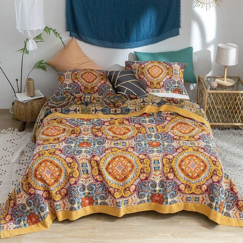 Nordic Boho Cotton Throw Blanket 452507