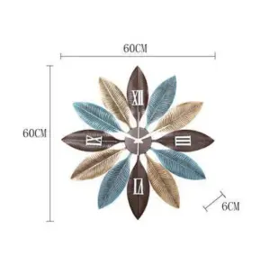 Nordic Creative Metal Feather Wall Clock