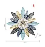Nordic creative metal feather wall clock