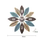 Nordic creative metal feather wall clock