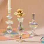 Nordic iridescent candle holders