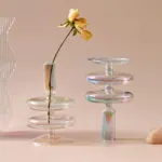 Nordic iridescent candle holders