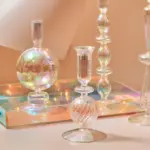 Nordic iridescent candle holders