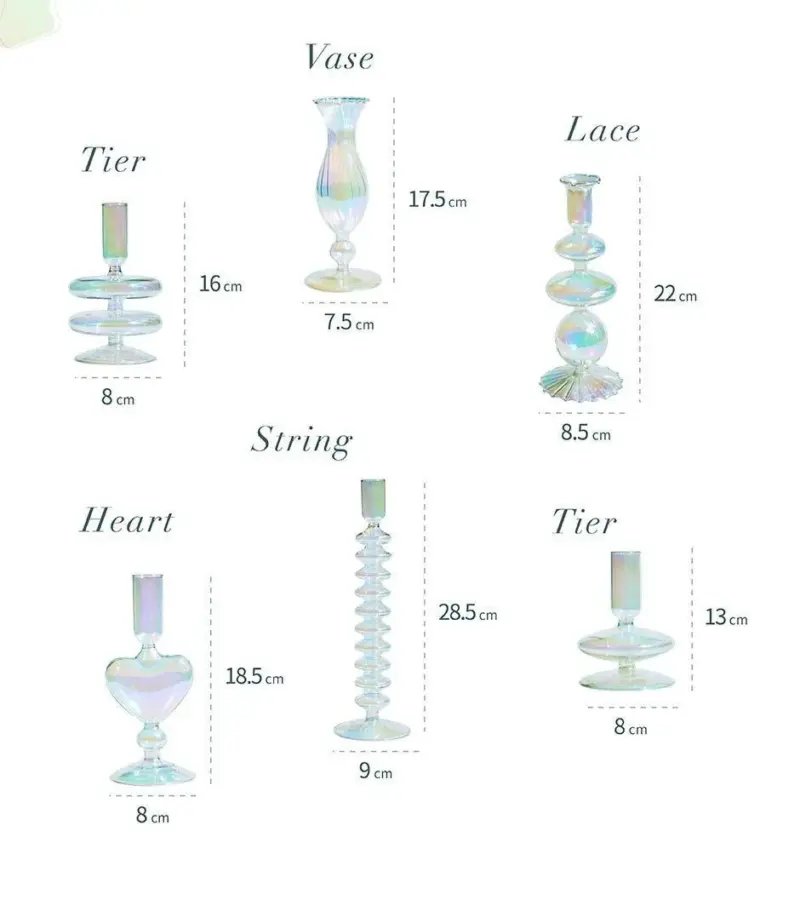 Nordic iridescent candle holders