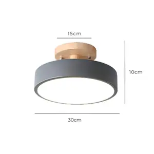 Homeko Log - Round LED Semi-Flush Mount Ceiling Light