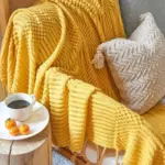 Nordic solid sofa knitted blanket