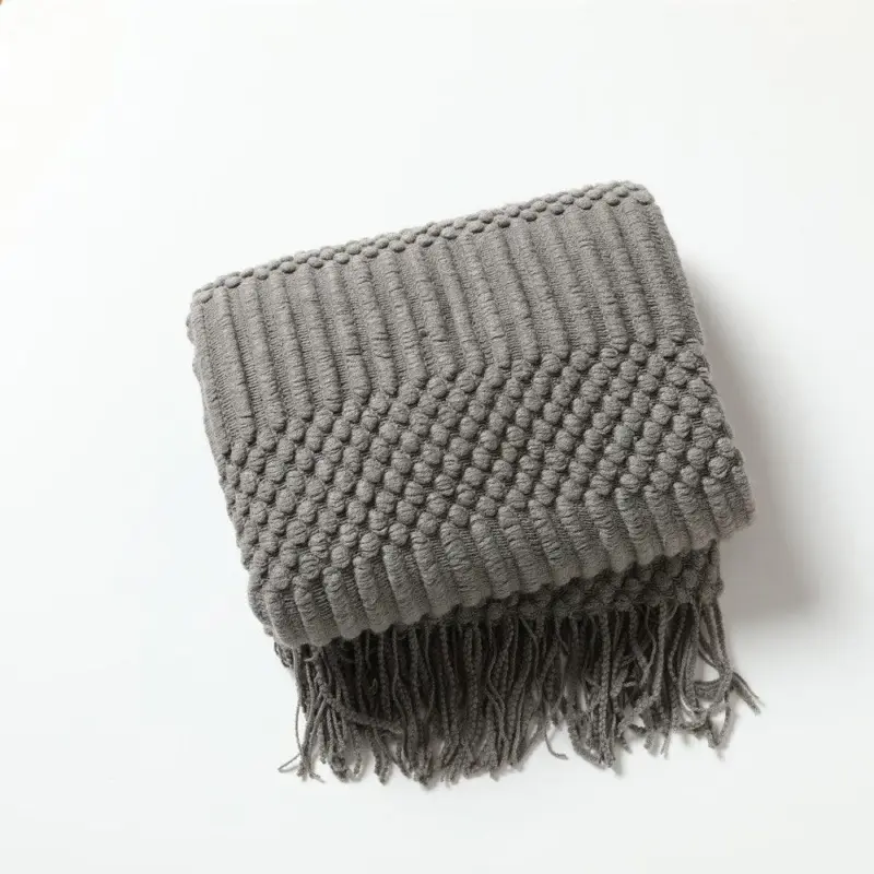 Nordic solid sofa knitted blanket
